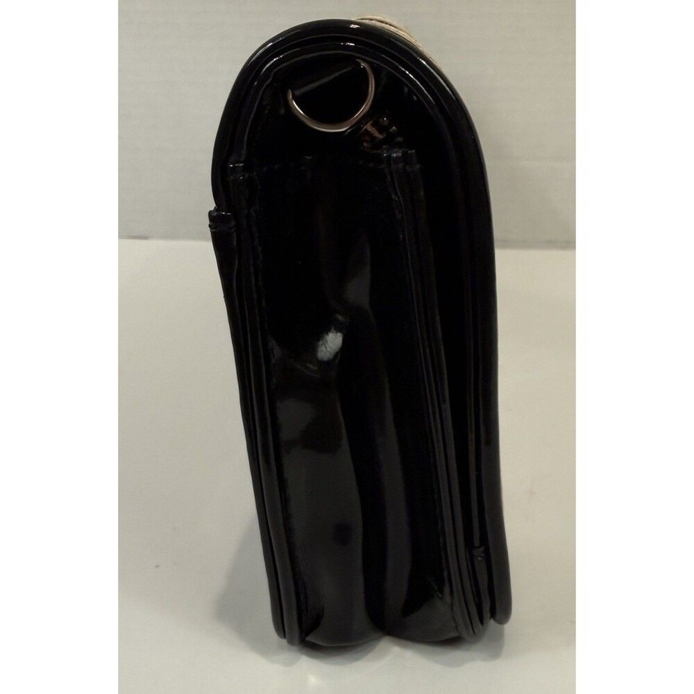 WHBM Beige Black Striped Envelope Clutch Wallet Retro Mod Evening Bag - Picture 8 of 9